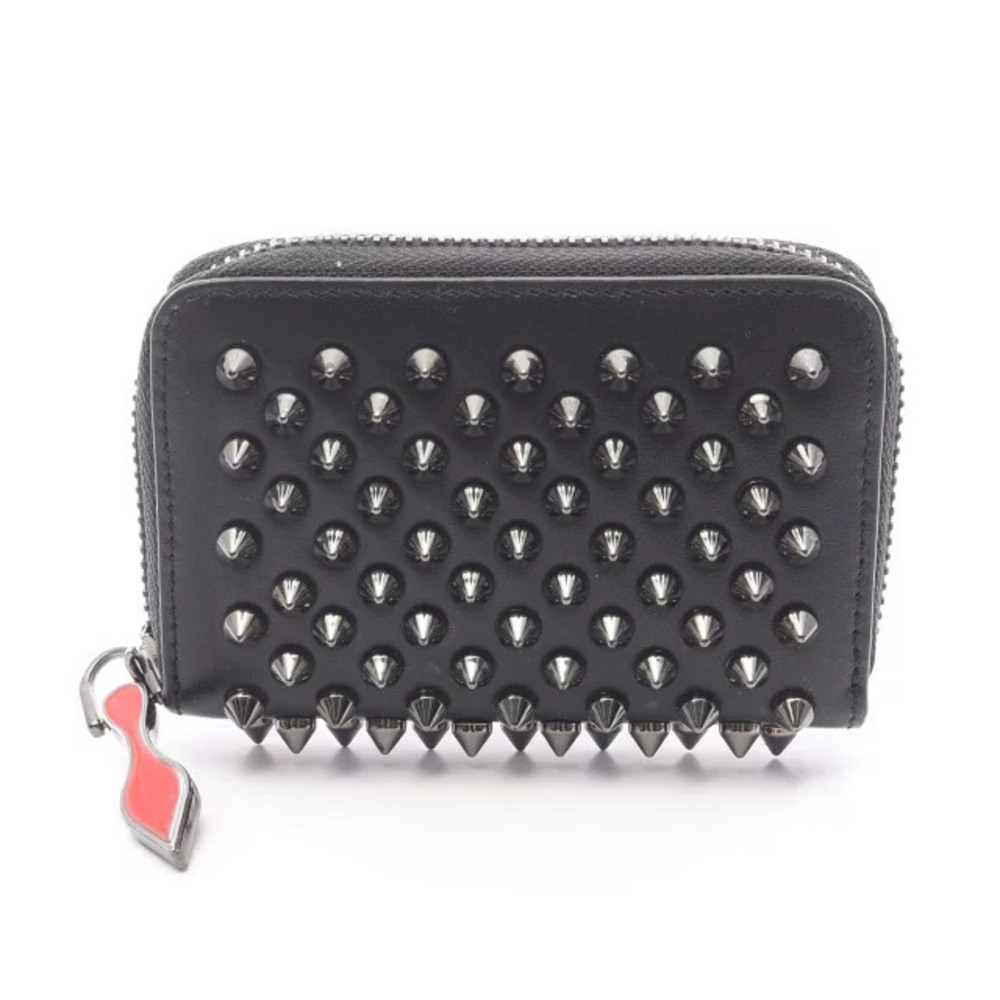 Christian Louboutin PANETTONE coin case Wallet Leather Black